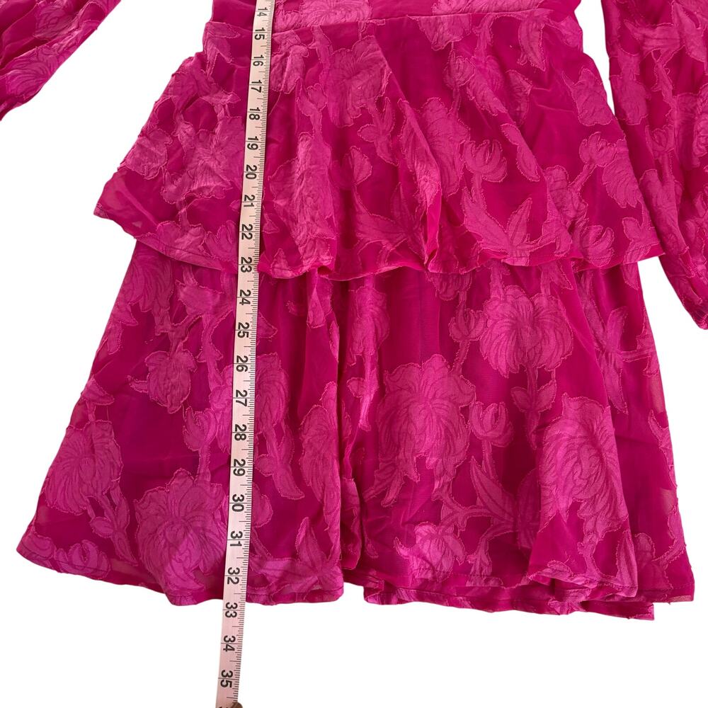Band of the Free Kiss Me Fuchsia Pink Peplum Mini Dress Women’s Size XS NWT - Picture 8 of 11